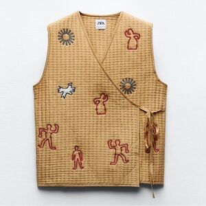 ZARA (NWT) Embroidered Quilted Vest